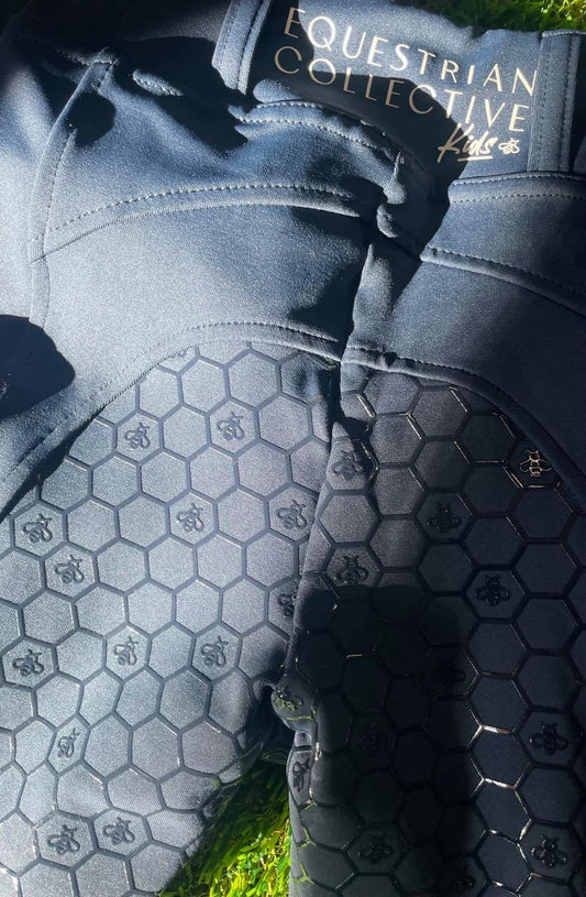 Equestrian Collective Youth Honeycomb Technical Tights - Navy